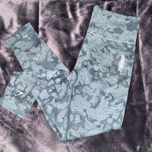 Gymshark Obsidian Green Camo Leggings
